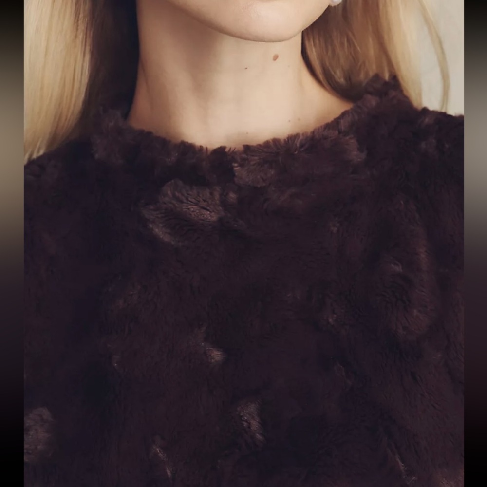 Anthropology Maeve Dark Brown Faux Fur Muscle Tank. No offers. - Picture 4 of 5